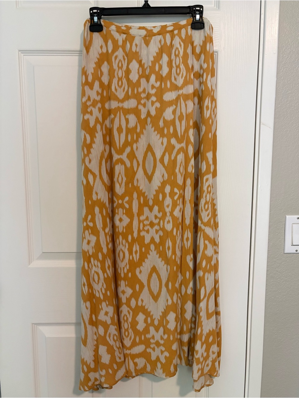 Steve Madden Mustard and Cream Ikat Maxi Skirt